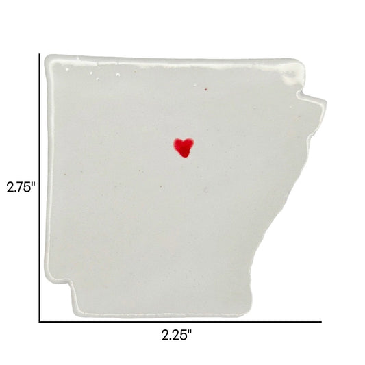 Conway Ceramic Magnet - Handmade Arkansas Souvenir with Heart Design