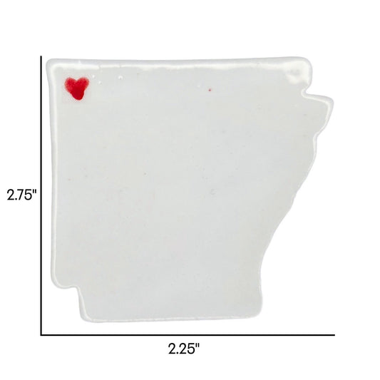 Springdale Ceramic Magnet - Handmade Arkansas Souvenir with Heart Design