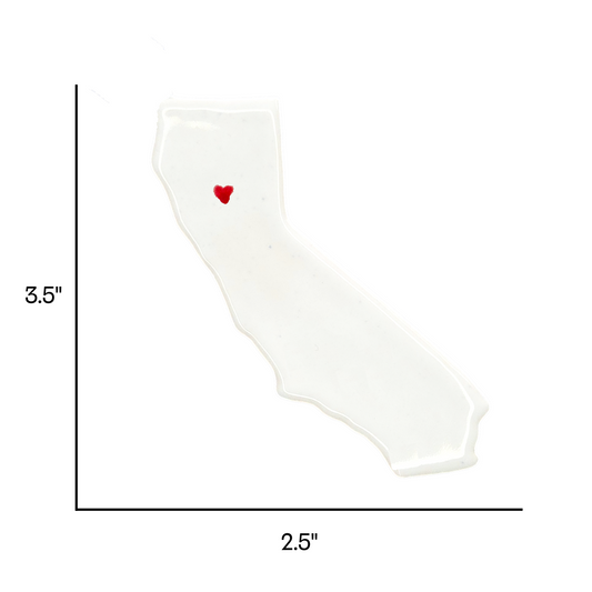 Chico Ceramic Fridge Magnet - Handmade California Souvenir with Heart Design