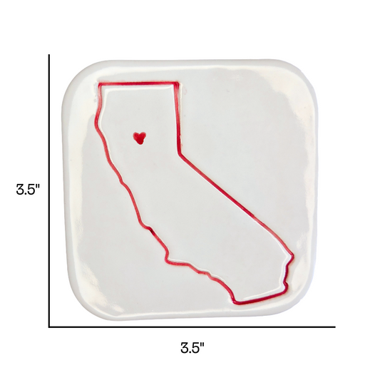 Chico Handcrafted Ceramic Coaster Set of 4 | Unique California Gift