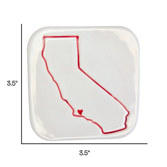 Santa Barbara Handcrafted Ceramic Coaster Set of 4 | Unique California Gift