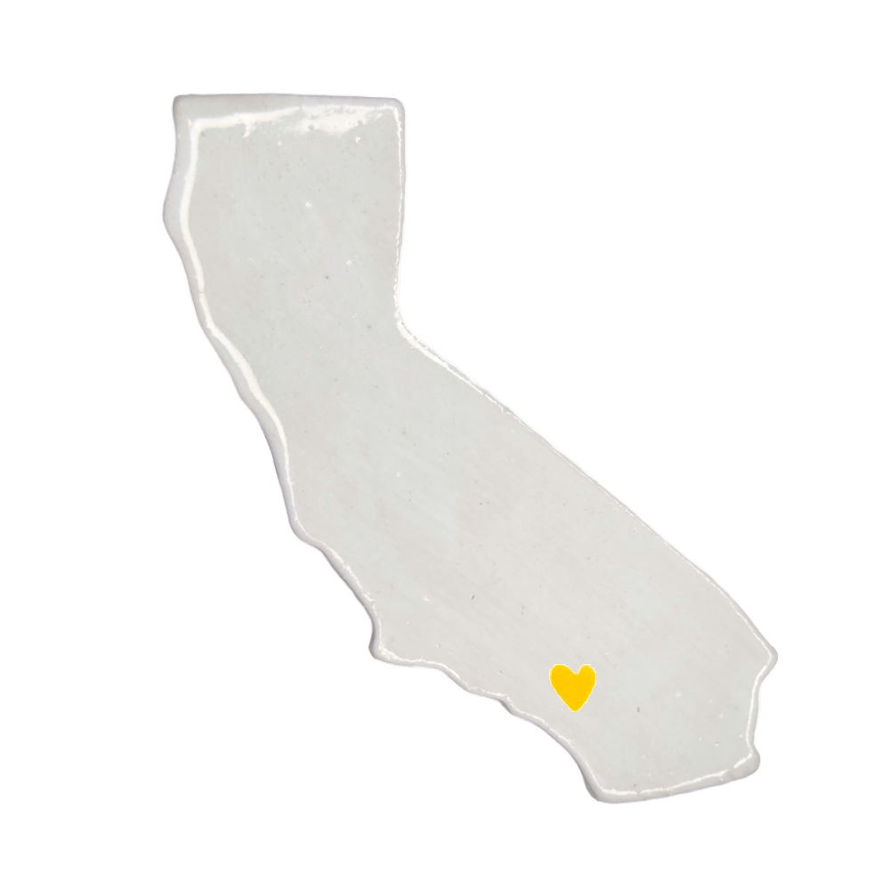 Riverside Ceramic Magnet - Handmade Inland Empire California Souvenir with Heart Design