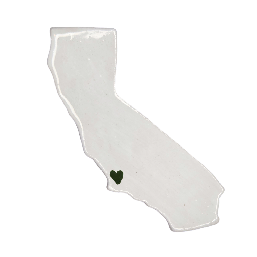 San Luis Obispo Ceramic Magnet - Handmade Central Coast California Souvenir with Heart Design
