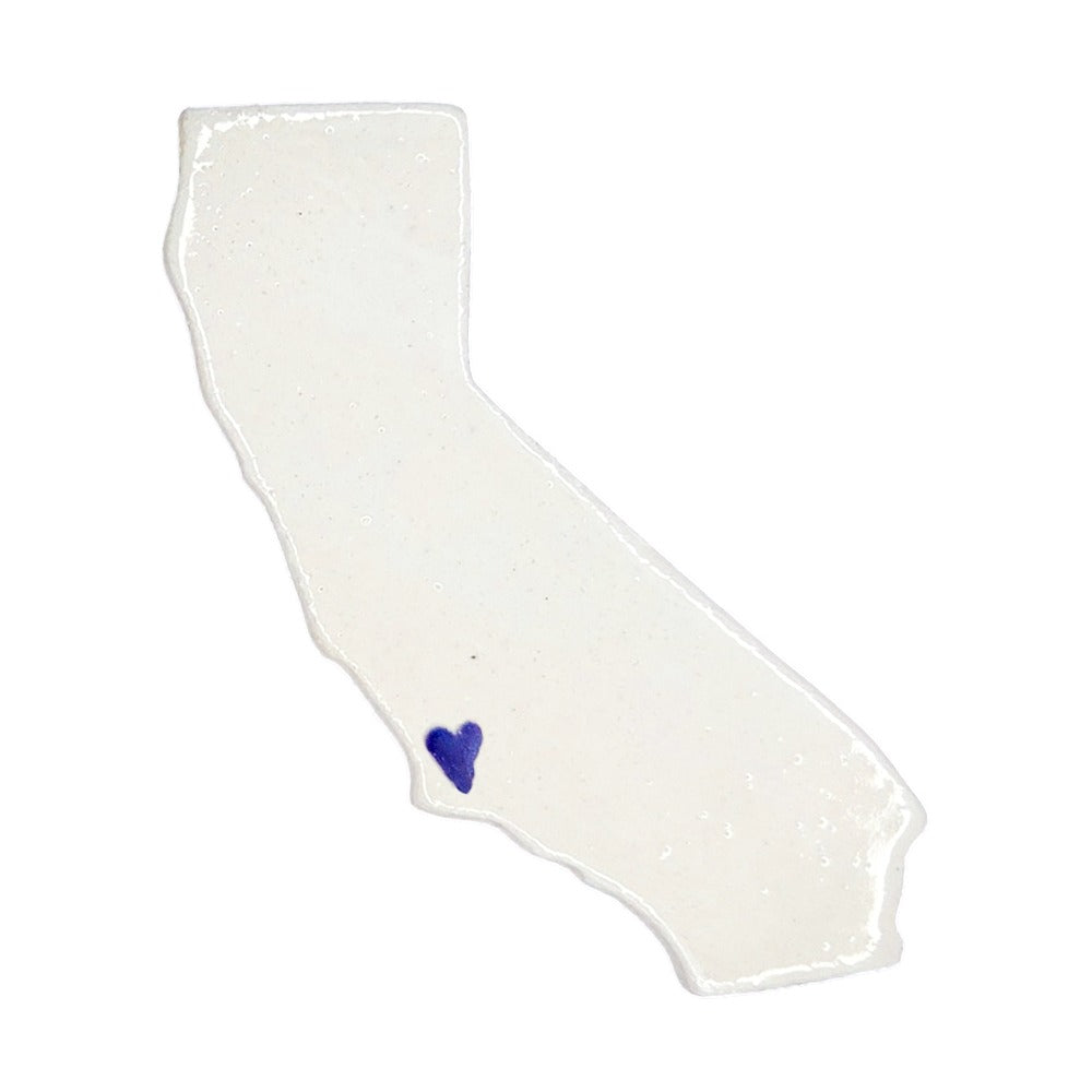 Santa Barbara Ceramic Magnet - Handmade Coastal California Souvenir with Heart Design