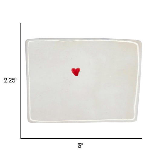 Keystone Ceramic Fridge Magnet - Handmade Colorado Souvenir with Heart Design