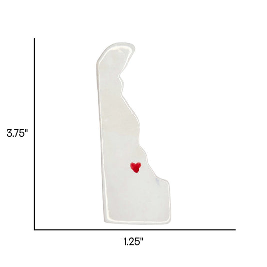 Milford Ceramic Fridge Magnet - Handmade Delaware Souvenir with Heart Design