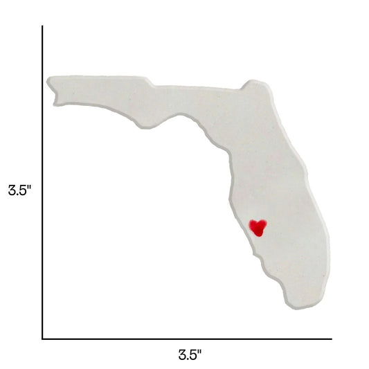 Sarasota Ceramic Magnet for Fridge - Unique Handmade Florida State Decor Gift