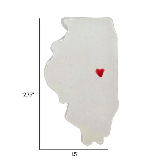 Champaign Ceramic Magnet for Fridge - Unique Handmade Illinois State Decor Gift