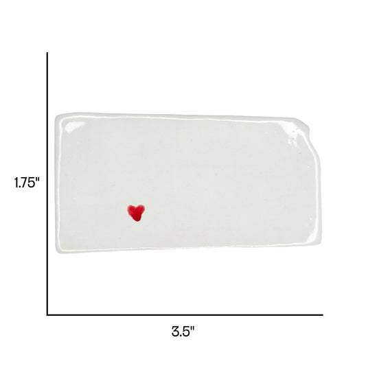 Dodge City Ceramic Magnet - Handmade Kansas Souvenir with Heart Design