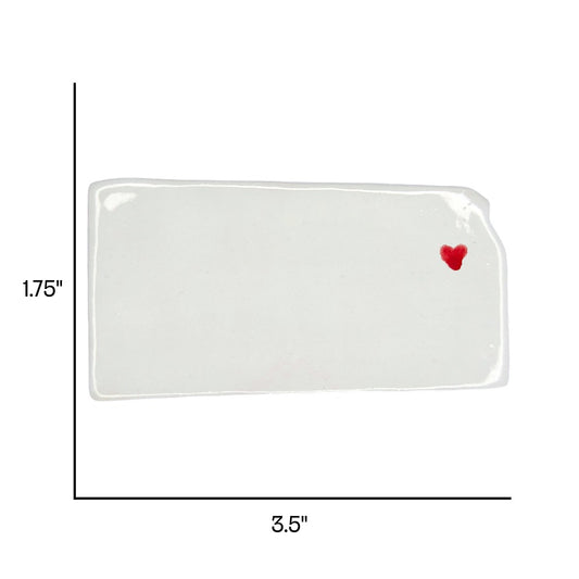 Lawrence Ceramic Magnet - Handmade Kansas Souvenir with Heart Design