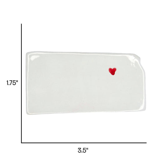Manhattan Ceramic Magnet - Handmade Kansas Souvenir with Heart Design