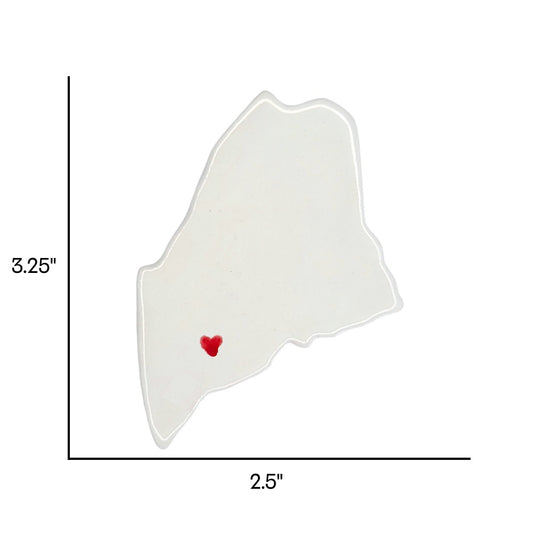 Augusta Ceramic Fridge Magnet - Handmade Maine Souvenir with Heart Design