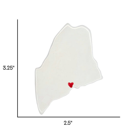 Belfast Ceramic Fridge Magnet - Handmade Maine Souvenir with Heart Design
