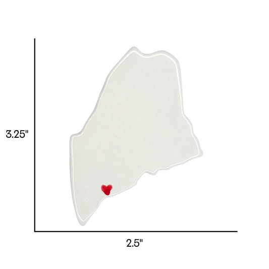 Brunswick Ceramic Fridge Magnet - Handmade Maine Souvenir with Heart Design