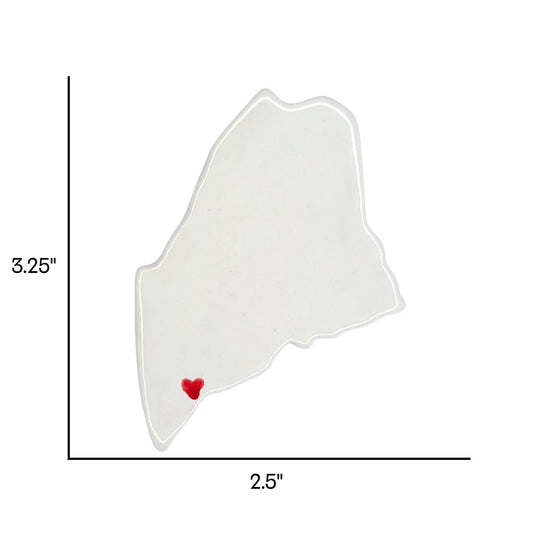 Falmouth Ceramic Fridge Magnet - Handmade Maine Souvenir with Heart Design