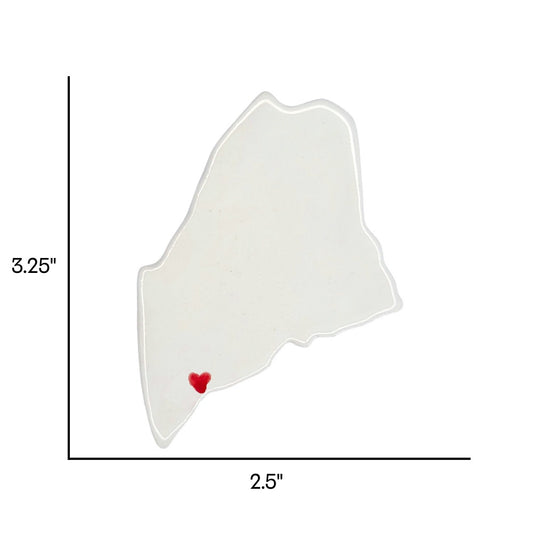 Freeport Ceramic Fridge Magnet - Handmade Maine Souvenir with Heart Design