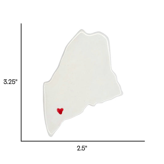 Lewiston Ceramic Fridge Magnet - Handmade Maine Souvenir with Heart Design