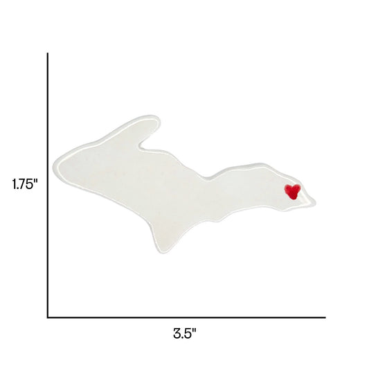 Sault Ste Marie Ceramic Fridge Magnet - Handmade Michigan Souvenir with Heart Design