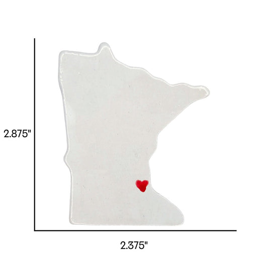 St Paul Ceramic Magnet - Handmade Minnesota Souvenir with Red Heart Design
