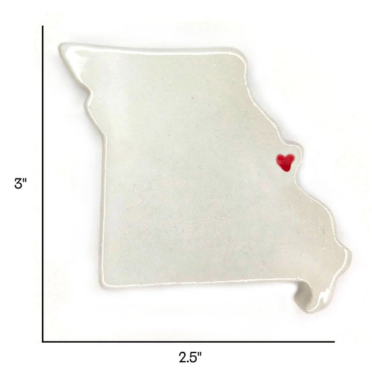 St Louis Ceramic Magnet for Fridge - Unique Handmade Missouri State Decor Gift
