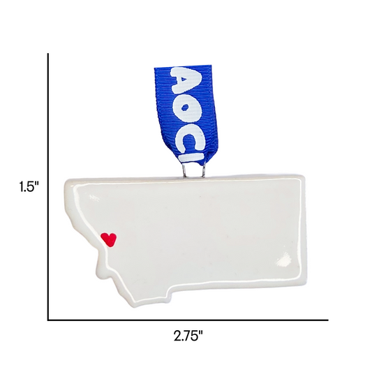 Montana Handcrafted Custom Ceramic Christmas Ornament