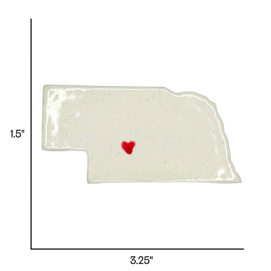 North Platte Ceramic Magnet for Fridge - Unique Handmade Nebraska State Decor Gift