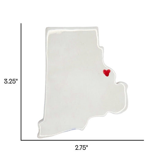Barrington Ceramic Fridge Magnet - Handmade Rhode Island Souvenir with Heart Design