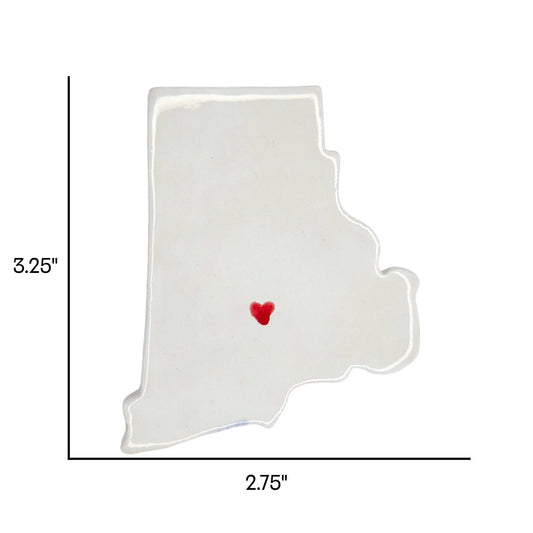 East Greenwich Ceramic Magnet - Handmade Rhode Island Souvenir with Heart Design