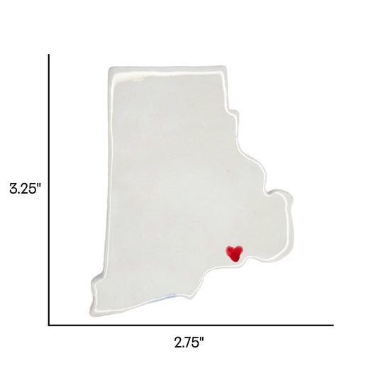 Newport Ceramic Fridge Magnet - Handmade Rhode Island Souvenir with Heart Design