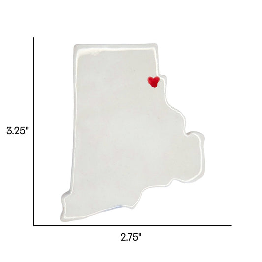 Pawtucket Ceramic Fridge Magnet - Handmade Rhode Island Souvenir with Heart Design