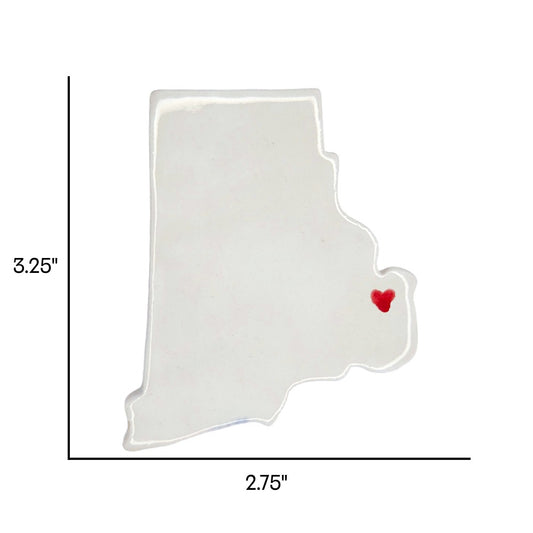 Tiverton Ceramic Fridge Magnet - Handmade Rhode Island Souvenir with Heart Design
