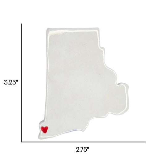 Westerly Ceramic Fridge Magnet - Handmade Rhode Island Souvenir with Heart Design