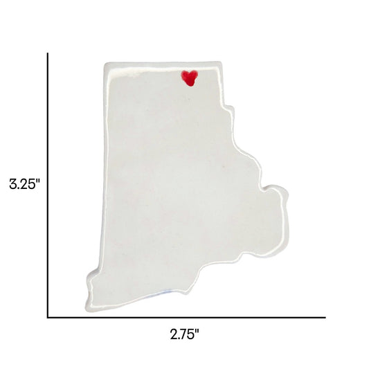 Woonsocket Ceramic Fridge Magnet - Handmade Rhode Island Souvenir with Heart Design