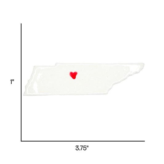 Tennessee Custom Ceramic Magnet for Fridge - Handmade Gift with Heart Design