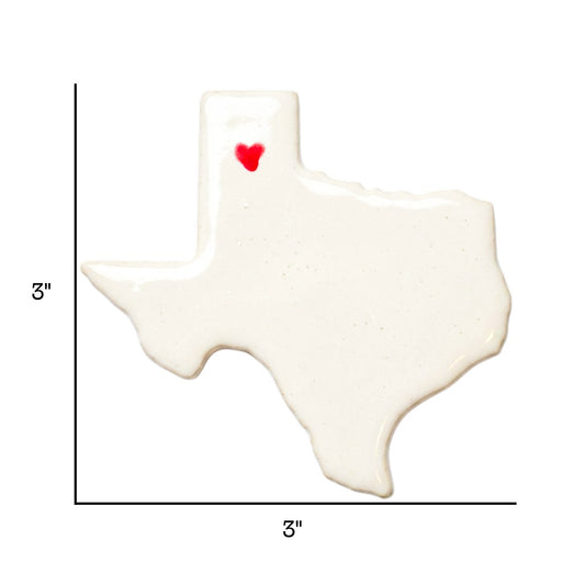 Amarillo Ceramic Magnet - Handmade Texas Souvenir with Heart Design