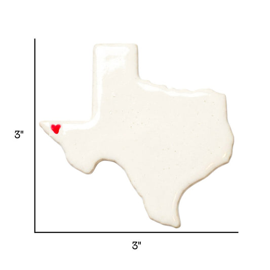 El Paso Ceramic Magnet - Handmade Texas Souvenir with Heart Design