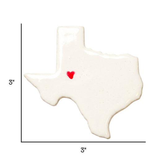 Midland Ceramic Magnet - Handmade Texas Souvenir with Heart Design