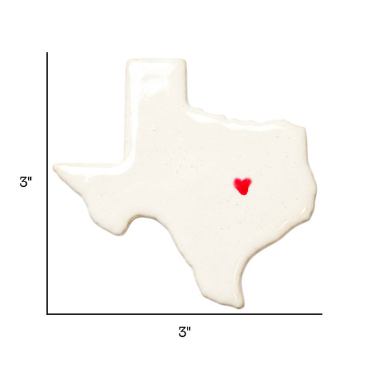 Waco Ceramic Magnet - Handmade Texas Souvenir with Heart Design