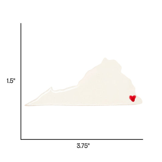 Virginia Beach Ceramic Magnet for Fridge - Handcrafted Virginia State Decor Gift