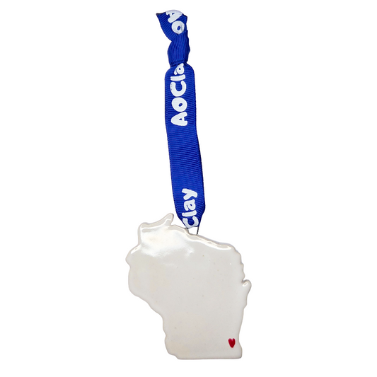 Wisconsin Handcrafted Custom Ceramic Christmas Ornament