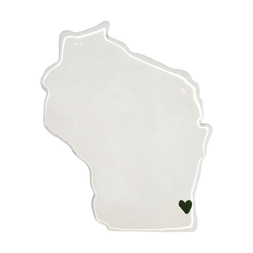 Wisconsin Custom Ceramic Magnet for Fridge - Handmade Gift with Heart Design