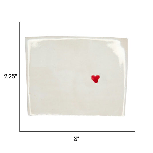 Casper Ceramic Magnet - Handmade Wyoming Souvenir with Heart Design