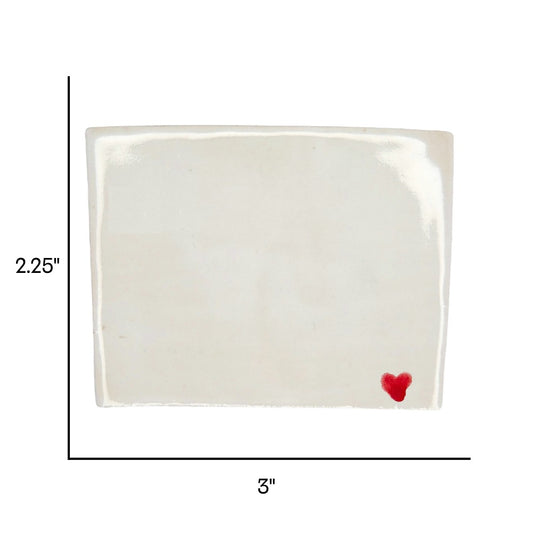 Cheyenne Ceramic Magnet - Handmade Wyoming Souvenir with Heart Design