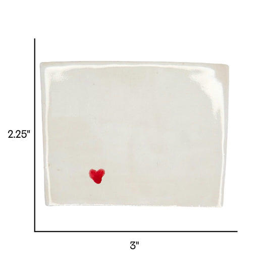 Rock Springs Ceramic Magnet - Handmade Wyoming Souvenir with Heart Design