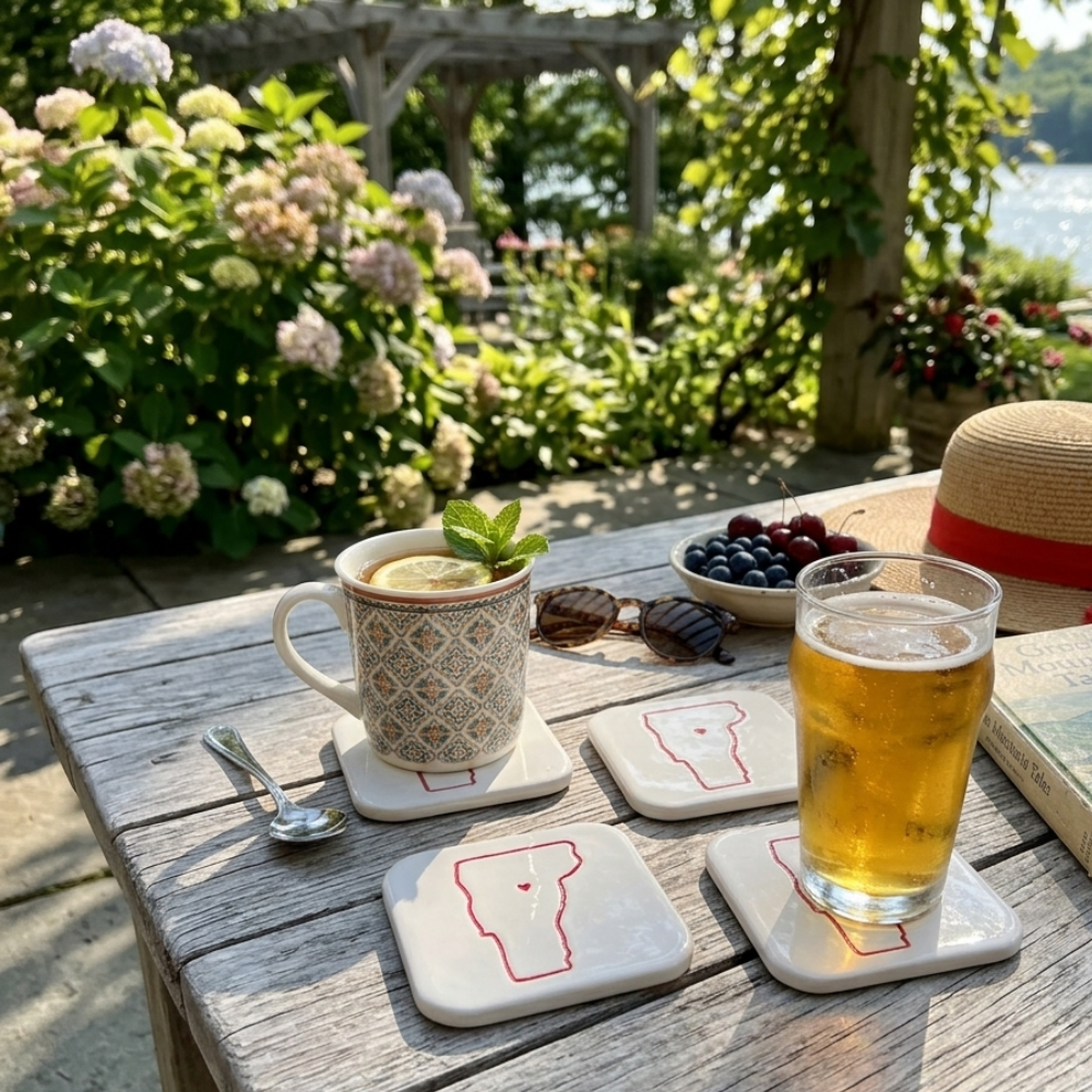 Wisconsin Ceramic Coasters, Unique Housewarming Gift