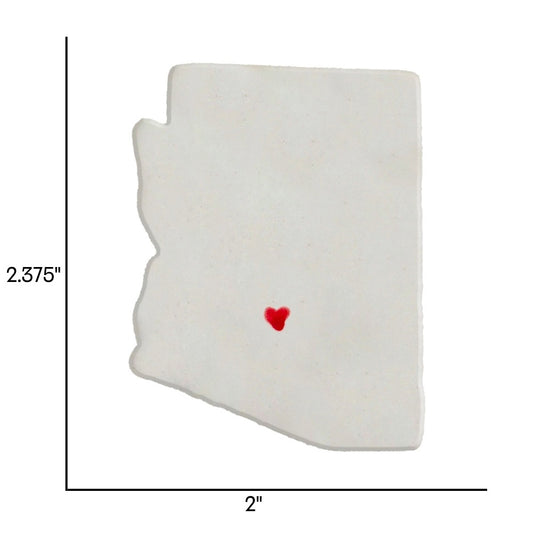 Arizona Custom Ceramic Magnet for Fridge - Handmade Gift with Red Heart Design
