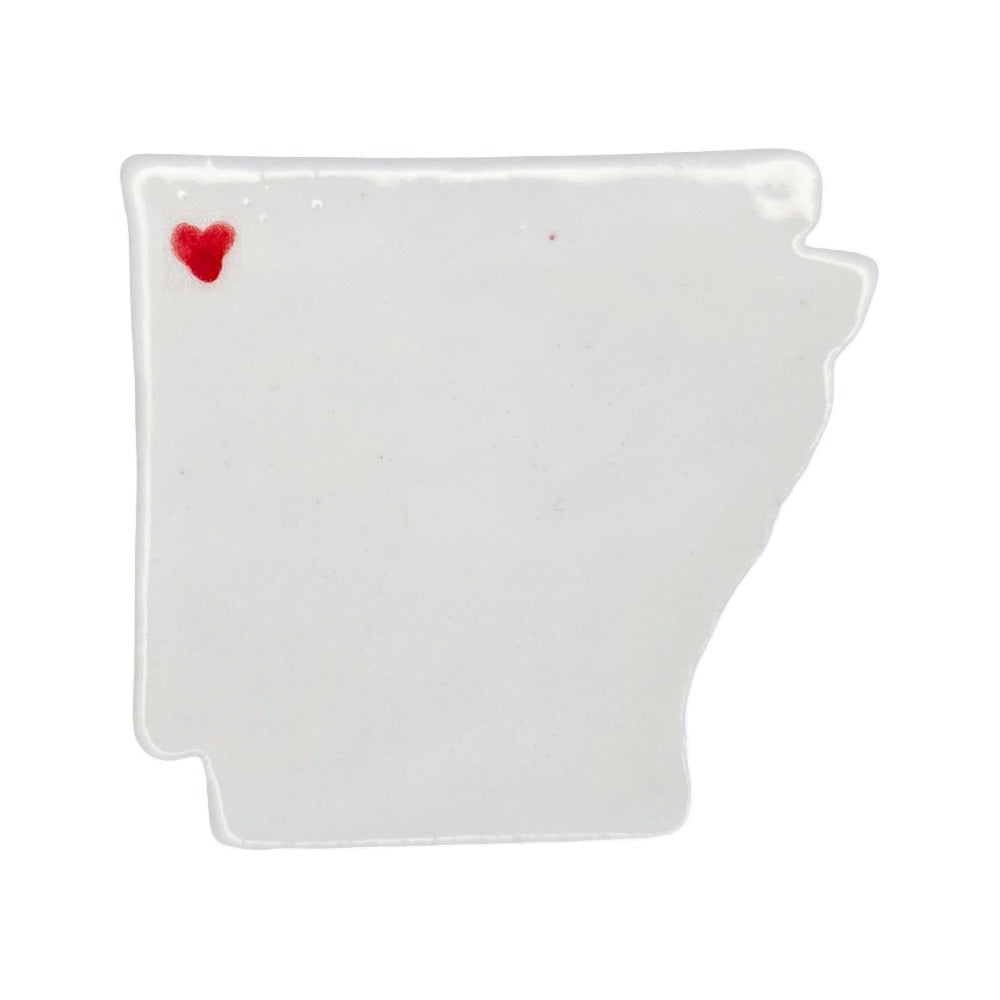 Fayetteville Ceramic Magnet - Handmade Arkansas Souvenir with Heart Design