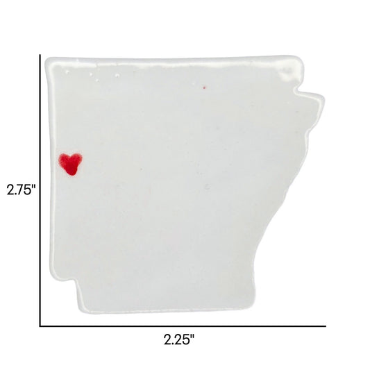 Fort Smith Ceramic Magnet - Handmade Arkansas Souvenir with Heart Design