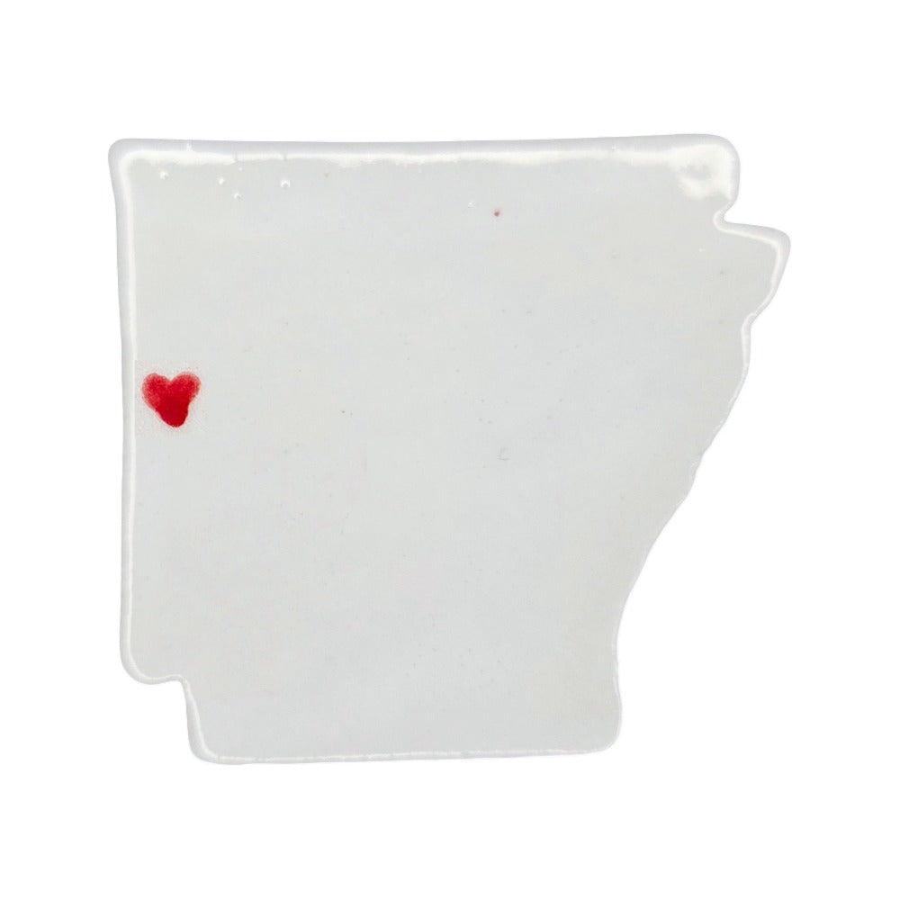 Fort Smith Ceramic Magnet - Handmade Arkansas Souvenir with Heart Design