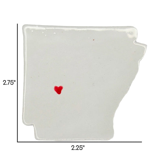 Hot Springs Ceramic Magnet - Handmade Arkansas Souvenir with Heart Design